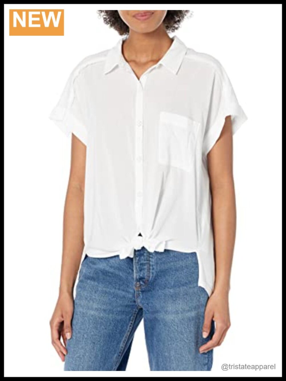 Splendid Women's Short Sleeve Tunic Top Cotton Viscose Relaxed Fit